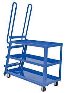 Vestil Sps-Hd-2252 Steel High Duty Cart With Mold On Rubber Casters 56-1/8" X 21-7/8" X 73-7/16" 1,000 Lb. Capacity, Blue