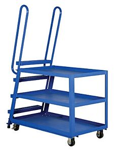 Vestil Sps-Hd-2852 Steel High Duty Cart With Mold On Rubber Casters 56-1/8" X 21-7/8" X 73-3/16" 1,000 Lb. Capacity, Blue