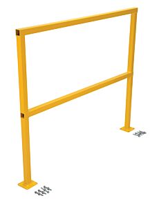 Vestil Sq-48-Hwr Steel Safety Handrail With Hardware 50-1/2" X 4" X 42", Yellow