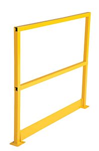 Vestil Sq-48-Tb Steel Safety Handrail With Toe Board 50-1/2" X 4" X 42", Yellow