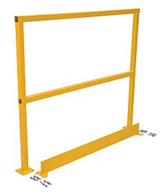 Vestil Sq-48-Tb-Hwr Steel Safety Handrail With Hardware And Toe Board 50-1/2" X 4" X 42", Yellow
