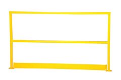Vestil Sq-72-Tb Steel Safety Handrail With Toe Board 74-1/2" X 4" X 42", Yellow