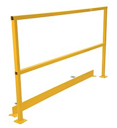 Vestil Sq-72-Tb-Hwr Steel Safety Handrail With Hardware And Toe Board 74-1/2" X 4" X 42", Yellow