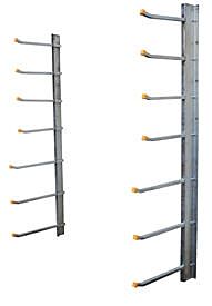 Vestil Sr-Wm Steel Wall Mounted Material Rack 36" X 36" X 60" 1,000 Lb. Capacity, Silver
