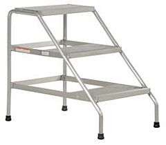 Vestil Ssa-3 Aluminum 3 Step Stand 500 Lb. Capacity, Silver