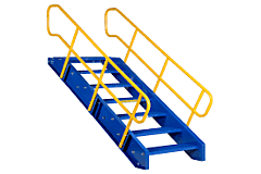 Vestil Stair-72 Steel 10 Step Modular Style Stairway Top Step 72" 1,000 Lb. Capacity, Blue / Yellow
