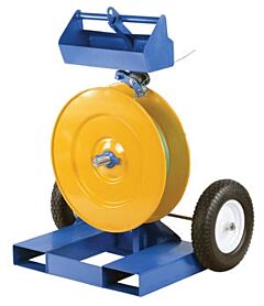 Vestil Strap-Fp Steel Industrial Duty Strapping Cart With Fork Pockets Blue / Yellow