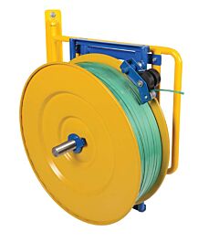 Vestil Strap-Wall Steel Wall Mounted Strapping Cart Yellow