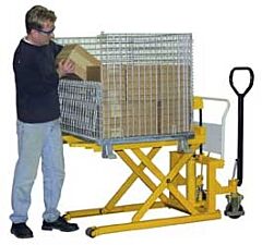 Vestil Tal-260-Hd Steel Tote-A-Load Ergonomic Foot Pump Hydraulic Power Fork Size 27" X 43" 2,200 Lb. Capacity, Yellow