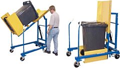 Vestil Tcd-M-60-Dc Steel Dc Powered Trash Can Dumper 60" Maximum Dump Height Blue / Yellow