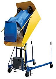 Vestil Tcd-U-48-Dc Steel Universal Dc Powered Trash Can Dumper 48" Maximum Dump Height Blue / Yellow