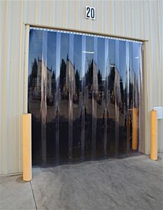 Vestil Tg-1600-F-H-120-120 Pvc Vinyl Strip Door 4/25" Full Overlap Header Mount 120" X 120" Clear