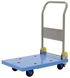 Vestil Trp-1824-Fb Plastic Truck Folding Handle With Floor Brake 31-5/8" X 17-7/8" X 34" 330 Lb. Capacity, Blue
