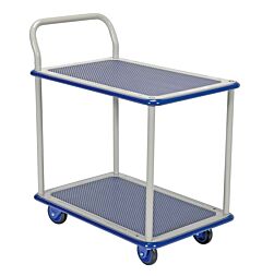 Vestil Trs-1927-2 Steel Truck Double Deck 29-7/8" X 19" X 33-5/8" 330 Lb. Capacity, Blue