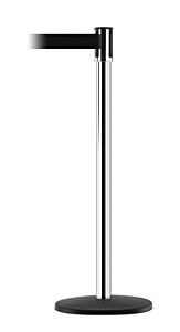 Vestil Tsb-13B Steel Post With Abs Plastic Base Cover Tensabarrier 13 Ft. Polyester Belt Length, Silver/Black
