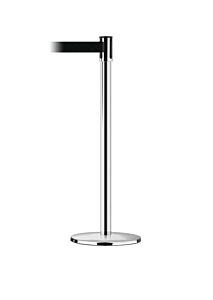 Vestil Tsb-Nbm Steel Tensabarrier 2" Diameter Post With Receiver Clips And Steel Base Cover Silver/Black