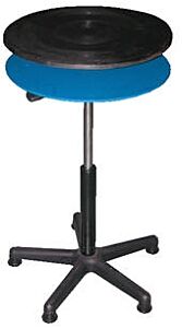 Vestil Tt-18-Cdped Steel Turntable 18" Diameter Gas Cylinder 24-34" Height Adjustment 300 Lb. Capacity, Black/Blue
