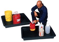 Vestil Ut-Tray-3048 Heavy-Duty Polyethylene Utility Tray 30" X 48" 30 Gallon Sump Capacity, Black