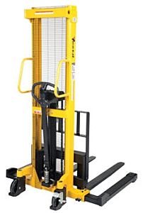 Vestil Vhps-2000-Aa Steel Manual Stacker Adjustable Forks/Legs 2,000 Lb. Capacity, Black / Yellow