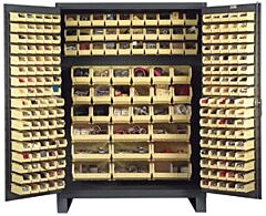 Vestil Vsc-Ssc-227 Steel/Plastic Storage Cabinet With 227 Yellow Bins 60" Width X 24" Depth X 84" Height Gray