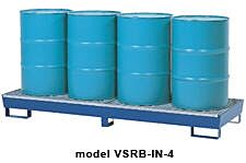 Vestil Vsrb-2 Steel Vertical Drum Retention Basin 34" X 54" X 18" 1,200 Lb. Load Capacity, Blue