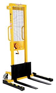 Vestil Vws-770-Aa Steel Stacker With Adjustable Manual Hand Winch 770 Lb. Capacity, Black / Yellow