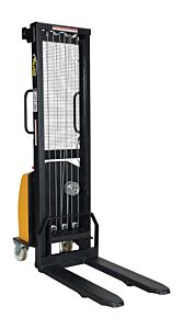 Vestil Vws-770-Ff-Dc Steel Stacker With Fixed Dc Powered Winch 770 Lb. Capacity, Black / Yellow