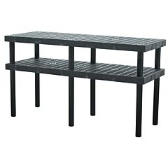 Vestil Wbt-G-6624 High-Density Polyethylene Grid Work Bench Table 24" X 66" 925 Lb. Capacity, Black
