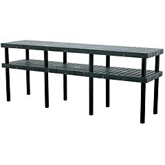 Vestil Wbt-G-9624 High-Density Polyethylene Grid Work Bench Table 24" X 96" 1,350 Lb. Capacity, Black