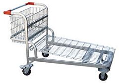 Vestil Wire-L Steel Nestable Wire Cart 59" X 28" X 36" 275 Lb. Capacity, Silver