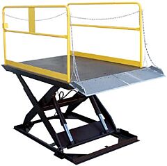 Vestil Wl-100-5-48 Steel Premium Truck Scissor Dock Lift 4 Ft X 8 Ft 5,000 Lb. Capacity, Brown/Yellow