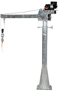 Vestil Wtj-20-4-Dc-Gal Galvanized Steel Dc Powered Jib Crane 4-7 Ft. Boom 2,000 Lb. Capacity, Gray