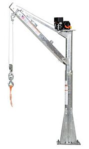 Vestil Wtj-E-15-3-Dc-Gal Galvanized Steel Dc Powered Jib Crane 3-1/2 To 5-1/2 Ft. Boom 1,500 Lb. Capacity, Gray
