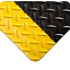 Wearwell 385.316X4X75Byl Diamond-Plate Runner, 4' X 75' - Black W/Yellow