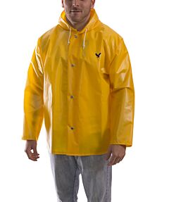 Tingley J22107.2X Iron Eagle Gold Rain Jacket, Storm Fly Front, Attached Hood, Size: 2X-Large