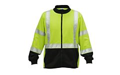 Kishigo Js161 Mock Neck Zip Up Sweatshirt, Class 3, Segmented Tape, Lime, Size Medium