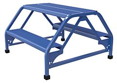 Vestil Lad-Dd-32-2-P Steel Double Sided Ladder 2 Perforated Step 30-1/4" Width 350 Lb. Capacity, Blue