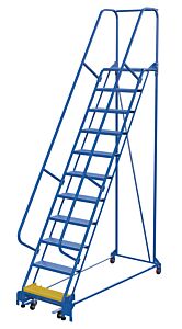 Vestil Lad-Pw-26-11-P Steel Standard Slope Ladder 58 Degree 11 Perforated 23-9/16" Step 350 Lb. Capacity, Blue
