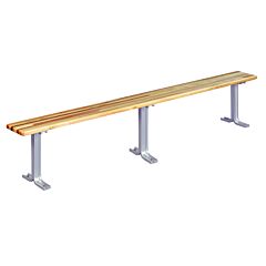 Lyon Nf5790 Hardwood Locker Room Bench With Aluminum Pedestals 120"W