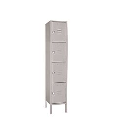 Lyon Dd5352Su Four Tier 12" W X 12" D X 54" H Standard Metal Locker 1 Wide - Assembled, Color: Dove Gray