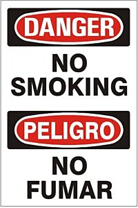 Safehouse Signs No Smoking Peligro No Fumar - Danger Sign, 10" X 14", Plastic (.040)