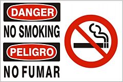 Safehouse Signs No Smoking Peligro No Fumar With Smoking Picto - Danger Sign, 10" X 14", Plastic (.040)