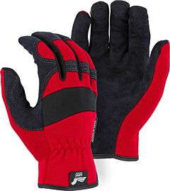 Majestic 2136R Armor Skin? Mechanics Gloves With Knit Back, Size Medium