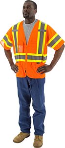 Majestic 75-3302 Hi-Viz Mesh Vest With Dot Striping, Ansi 3