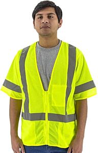Majestic 75-3313 Hi-Viz Mesh Vest, Ansi 3, Size 2X-Large