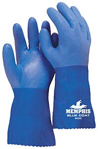 Mcr Safety 6632Xxl Gloves, Bluecoat Seamless Blue Pvc, 12" Length, Size 2X-Large, Pack Of 12 Pairs