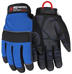 Mcr Safety 918M Cut Pro? Mechanics Gloves, Reinforced Pvc Coated Synthetic Leather Palm, Insulated, Size Medium