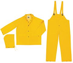 Mcr Safety Fr2003Xl Classic, .35Mm, Pvc/Poly, Flame Resistant, Suit, 3 Pc, Yellow, Size X-Large