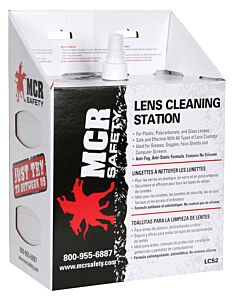 Mcr Safety Lcs2 Lens Cleaning Station, 16 Oz Cleaning Solution, 4 Bx Of 300 Towelettes/Bx