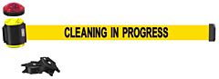 Banner Stakes Mh1504L 15' Magnetic Wall Mount With Light Kit- Yellow "Cleaning In Progress" Banner